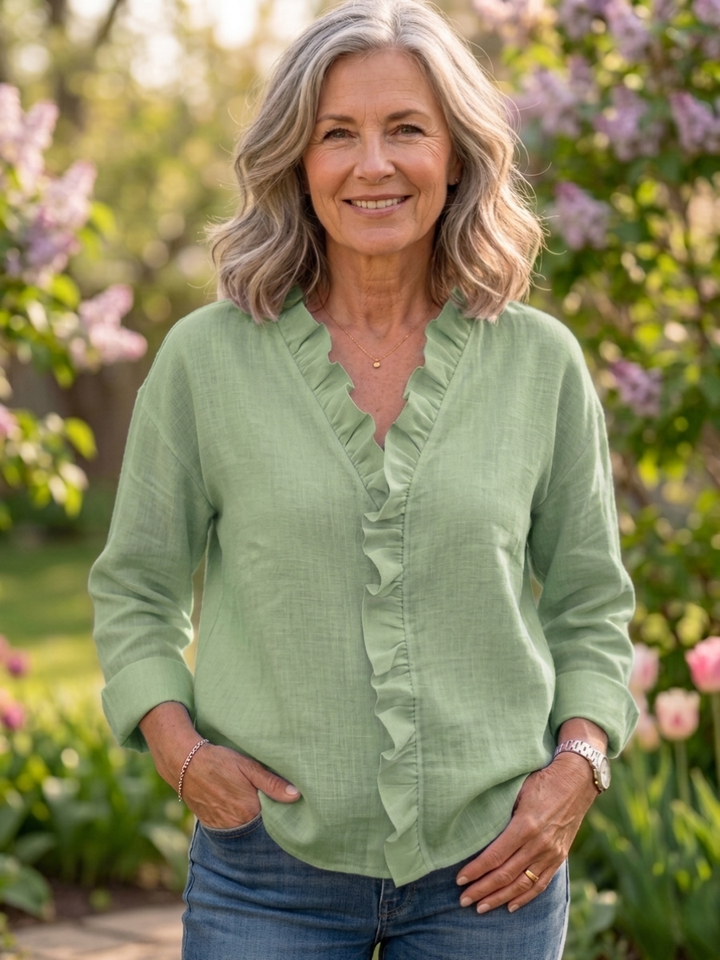 Karen | Blouse Quotidienne Douce à Volants