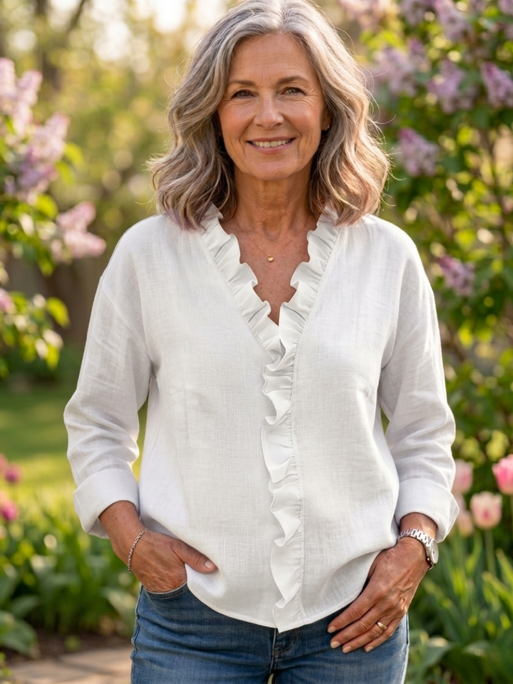 Karen | Blouse Quotidienne Douce à Volants