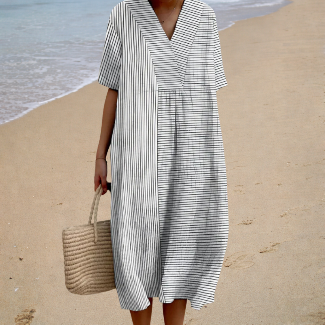 Delphine | Robe Midi Rayée