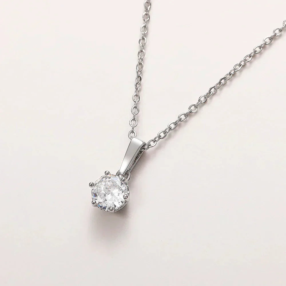 Collier Pendentif Classique en Zirconium