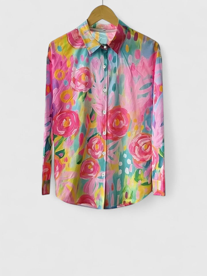 Anica | Blouse artistique colorée à boutons