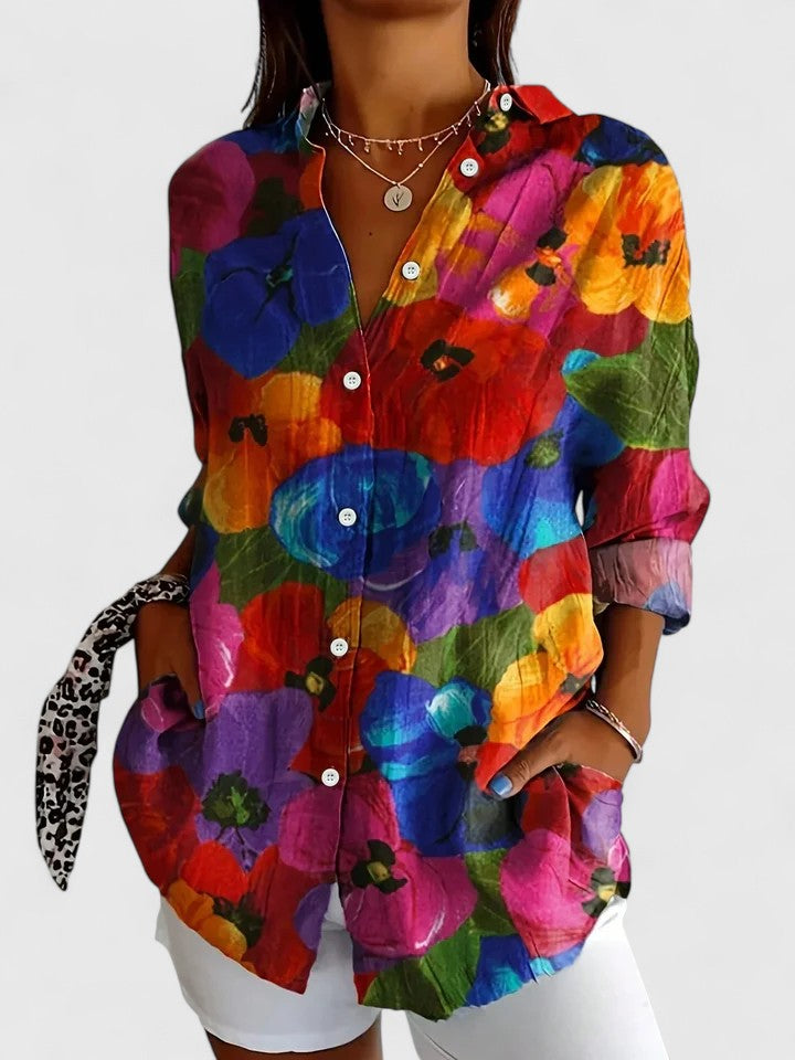 Anica | Blouse artistique colorée à boutons