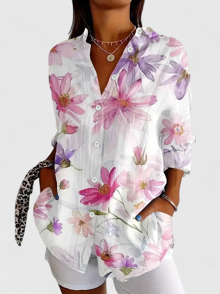 Anica | Blouse artistique colorée à boutons