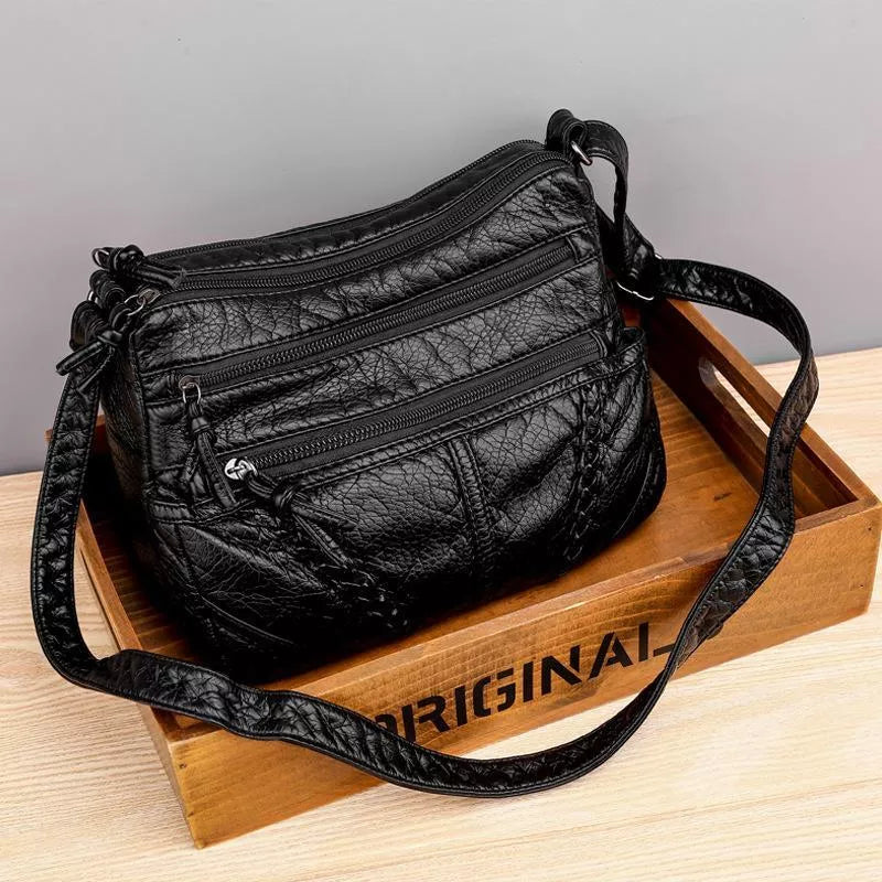 Océane | Sac Bandoulière Tressé Multi-Zips