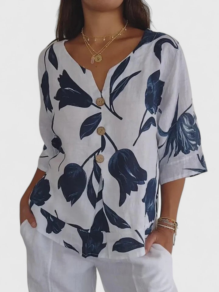Laura | Blouse V-Cou Confortable