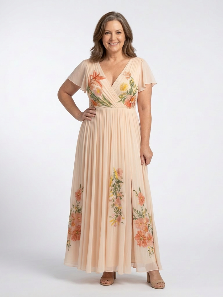 Robe Maxi Florale Plissée Calista
