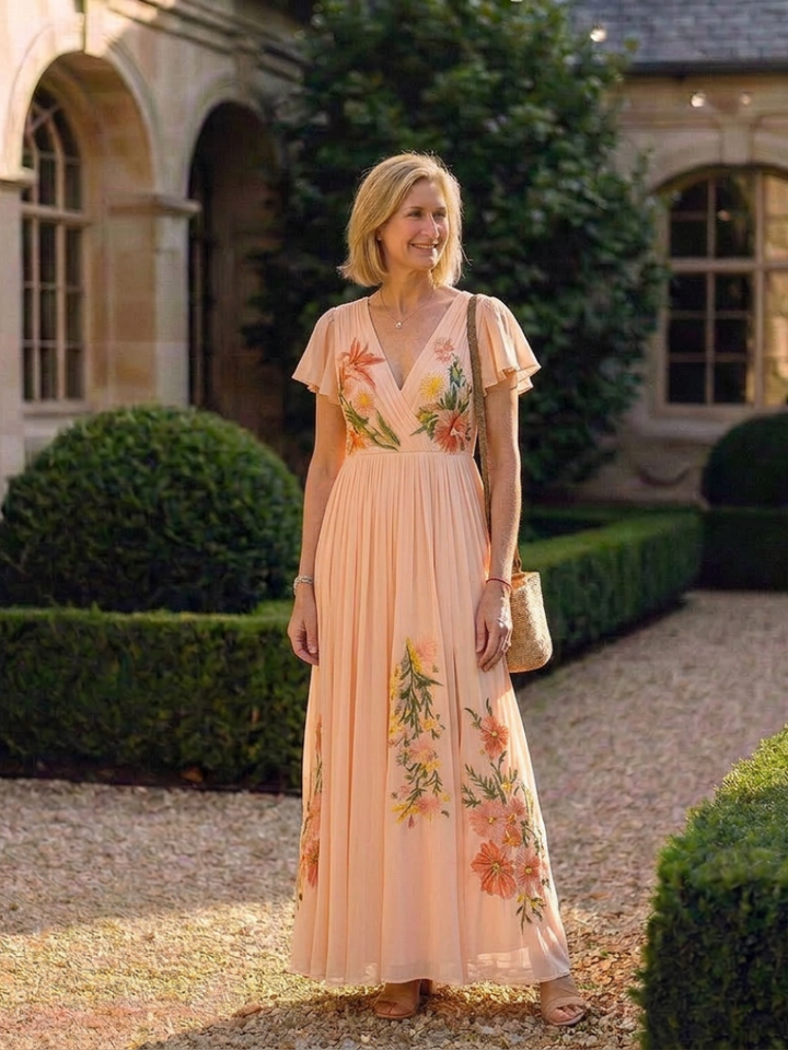 Robe Maxi Florale Plissée Calista